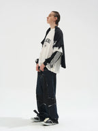 BLIND NO PLAN Layered Waffle and Jersey Long Sleeve Tee