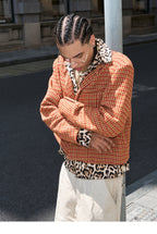 STEEPC Houndstooth Wool Blend Short Suit Jacket