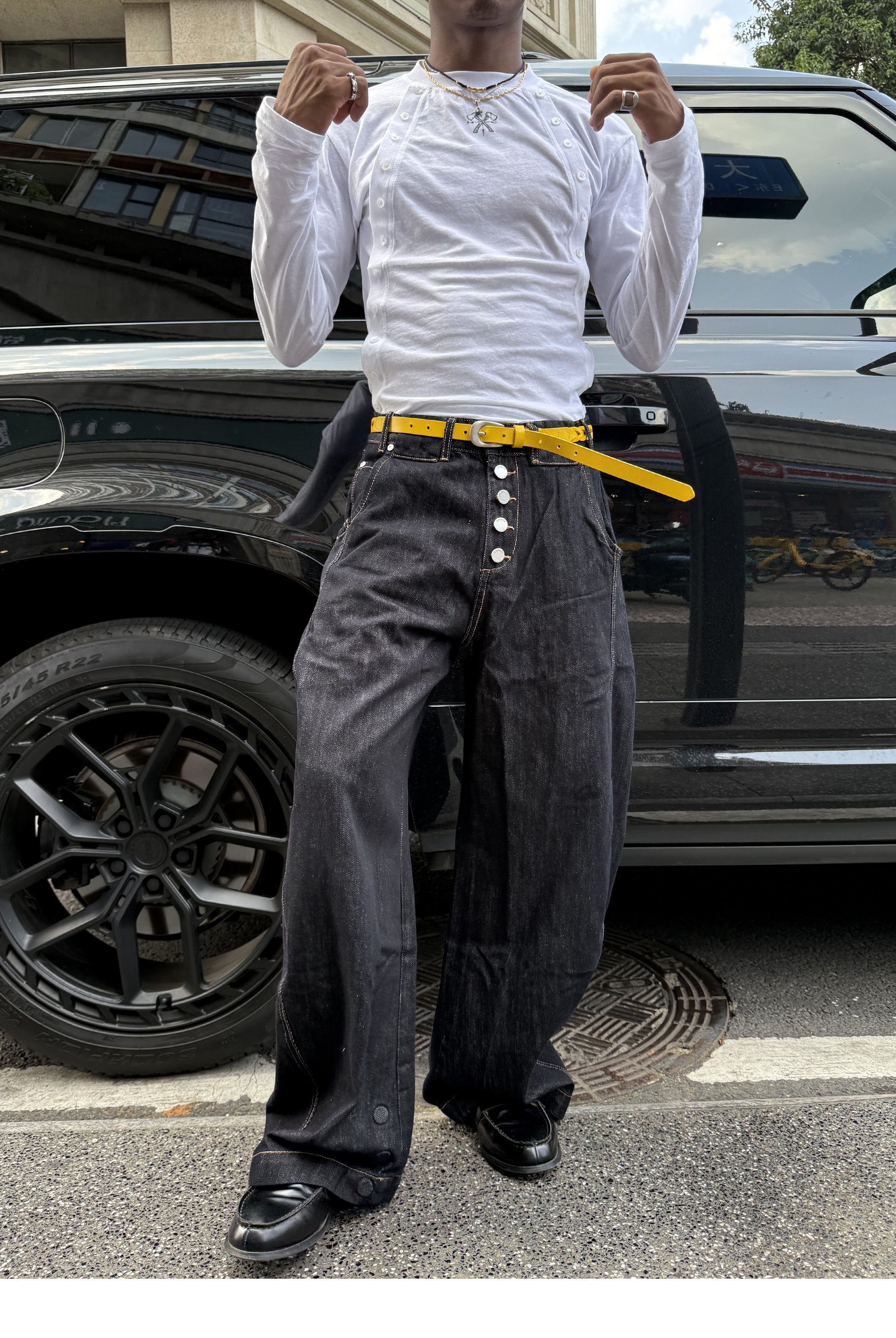 STEEPC Leather Braided Metal Buckle Belt