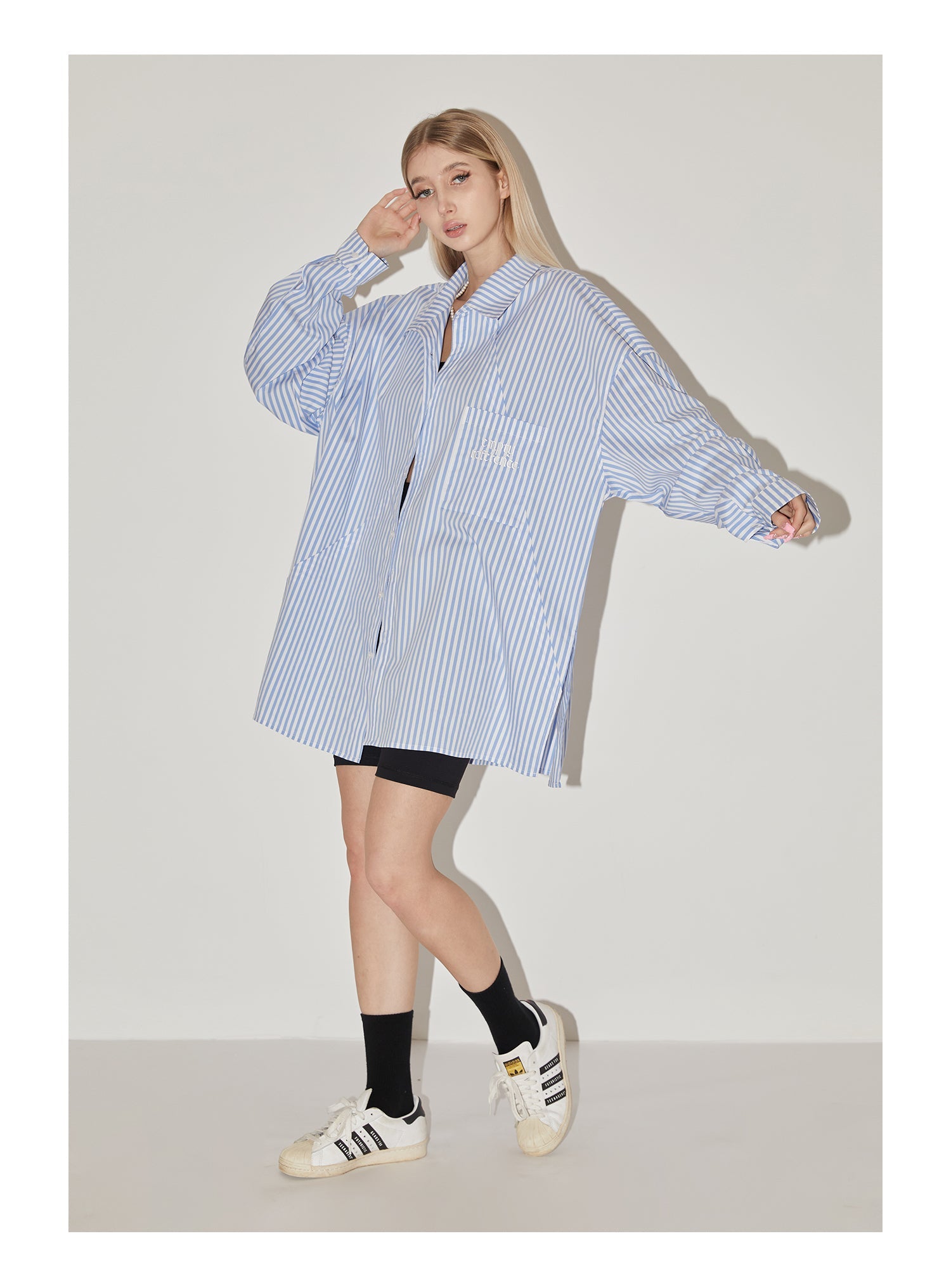 EMPTY REFERENCE Stripes Structured Long Sleeved Shirt