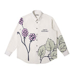 EMPTY REFERENCE Grape Leaf Fruit Print Long Sleeve Shirt
