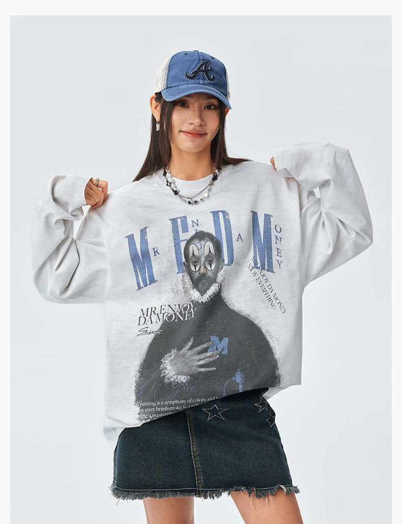 MEDM Clown Oil Painting Long Sleeve Tee