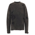 UNDERWATER Washed Handmade Destruction Patchwork Knit Sweater Gray