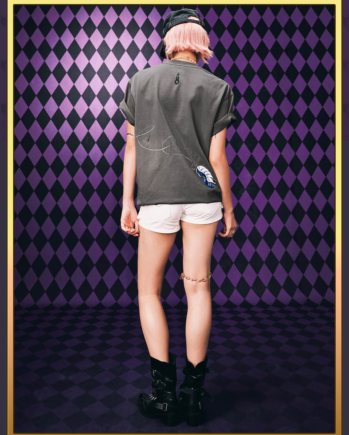 MEDM × JOJO Washed Distressed Character Print Tee