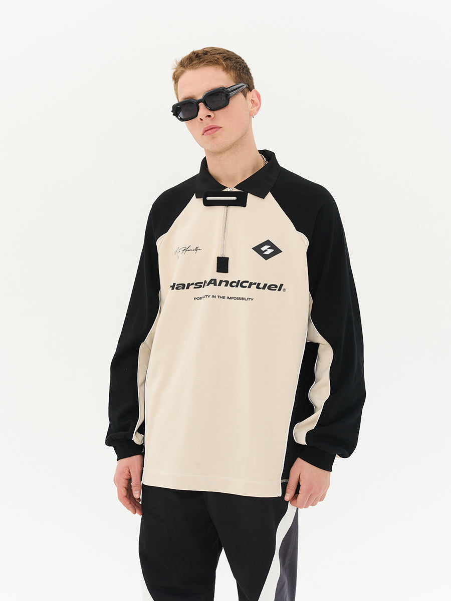 Harsh and Cruel Retro Zipper Polo Shirt
