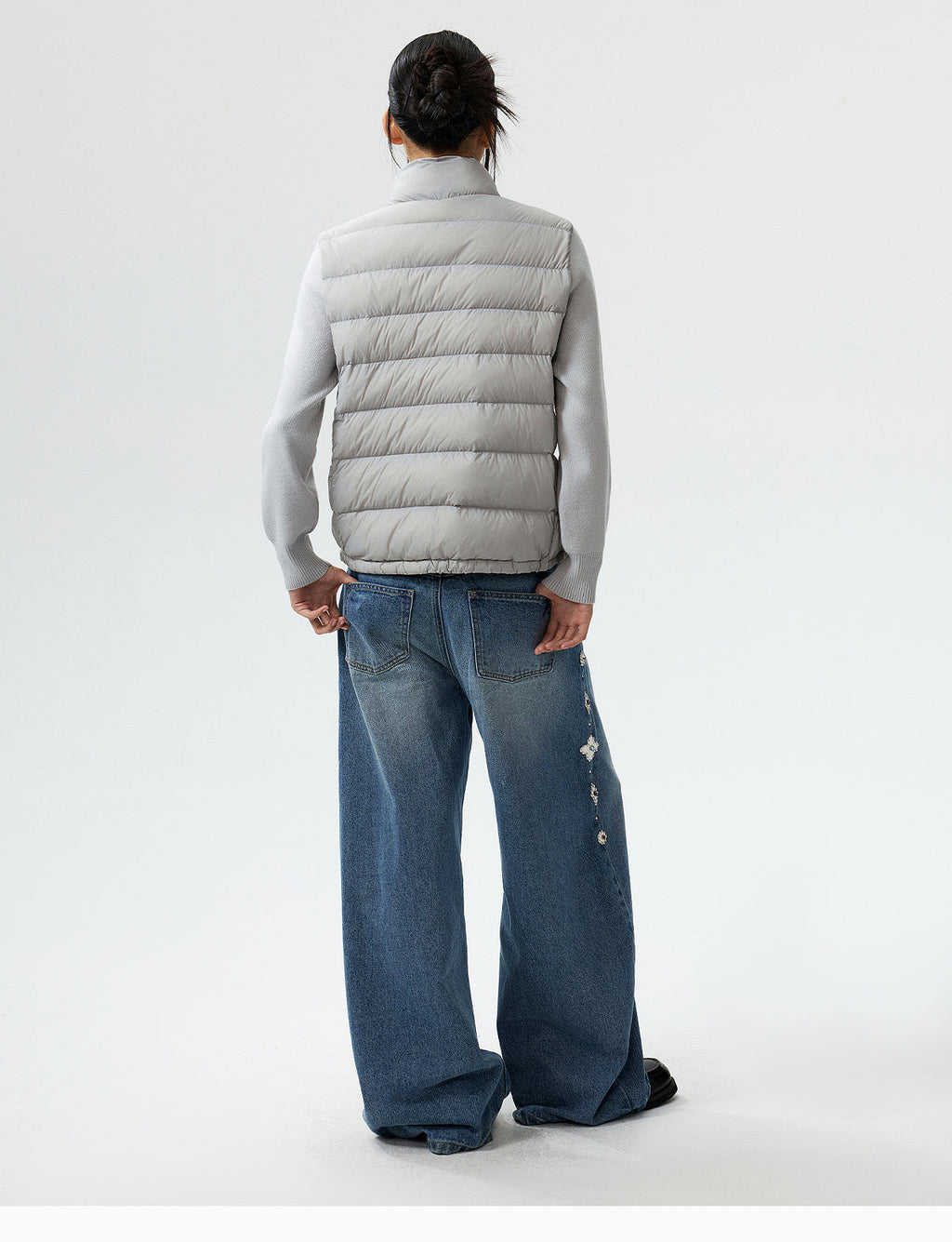 MEDM Shoulder Patchwork Lightweight Down Jacket