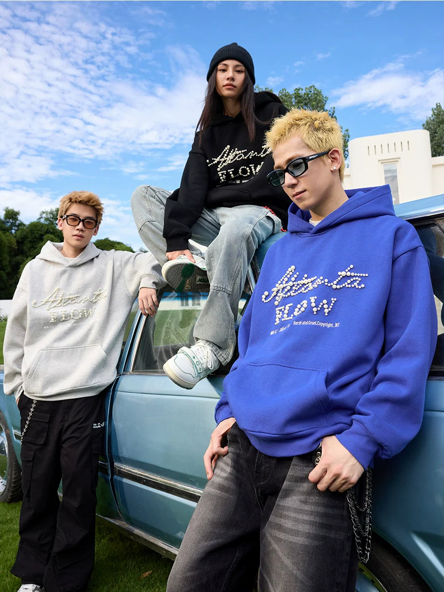 Harsh and Cruel Pearl Embroidery Hoodie