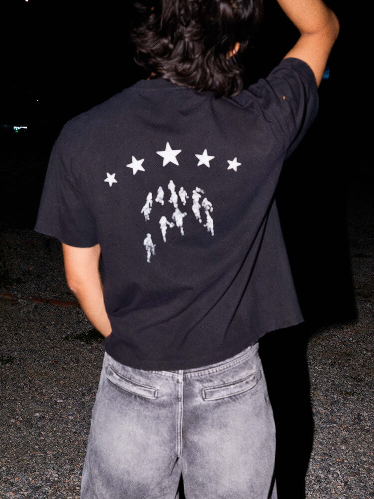 LIBERAFIT Star Graphic Vintage Dyed Distressed Tee
