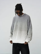 Harsh and Cruel Embroidered Logo Gradient Knit Sweater