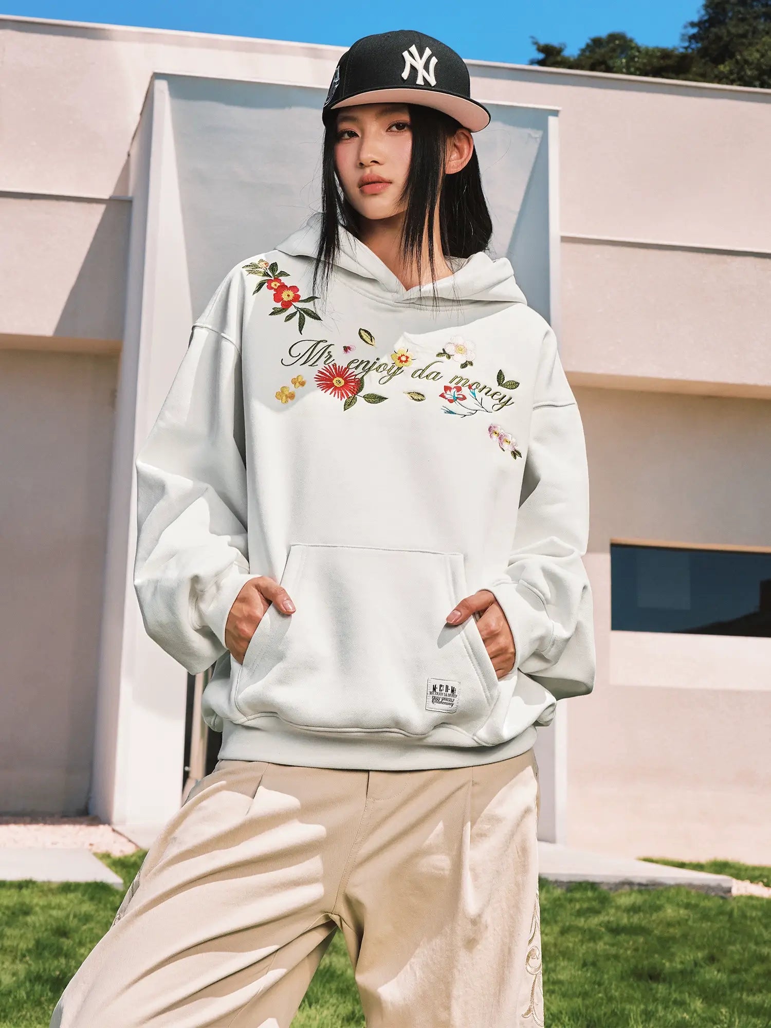 MEDM Colorful Floral Embroidered Hoodie