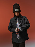 YADcrew 3D-Printed Tie & Badge Long-Sleeve Shirt