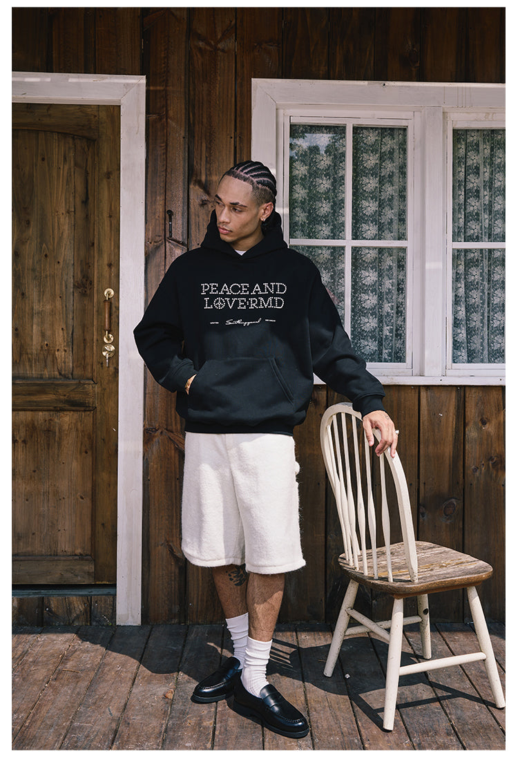 Remedy PEACE LOVE Pearl Embroidered Hoodie