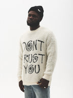 UNTILWERICH "I DON'T TRUST YOU" Fuzzy Knit Sweater