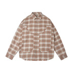 Labt Frayed Plaid Flannel Long Sleeve Shirt