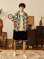 PRBLMS Hand Painted LOGO Checkered Short Sleeved Shirt
