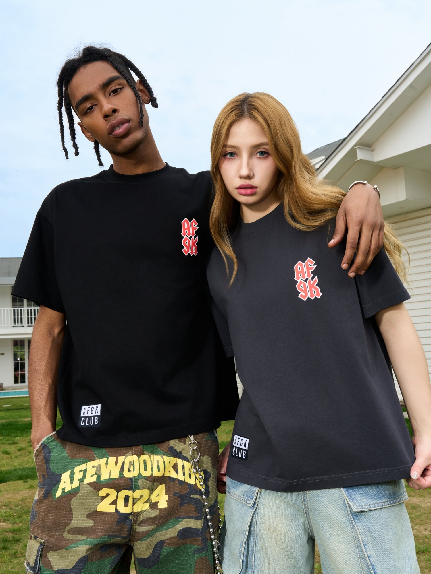 AFGK Metal Music Embroidered Label Printed Tee