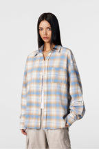 Achock Plaid Raw Hem Long Sleeved Shirt
