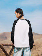 YADcrew Star Logo Print Raglan Long Sleeve Tee