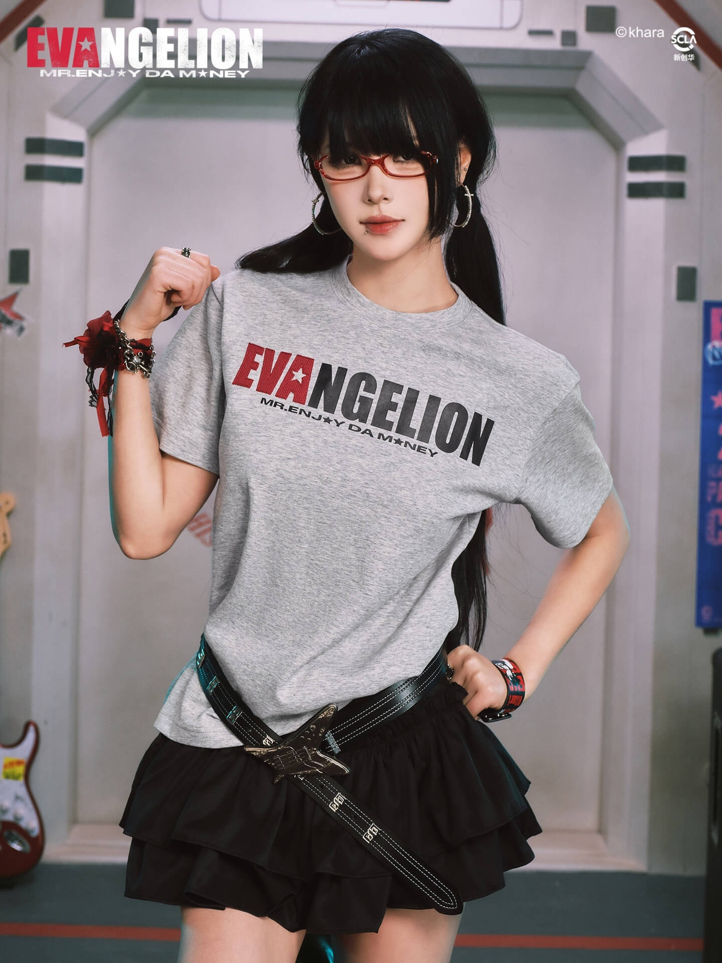 MEDM x EVA NEVER END Mixed Embroidery Print Logo Tee