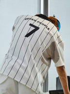 7440 37 1 Colorblocked "7" Stripe Printed Soccer Jersey Uniform Polo Shirt