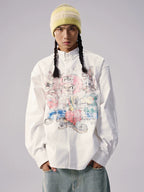 Remedy Cartoon Print Long Sleeve Shirt