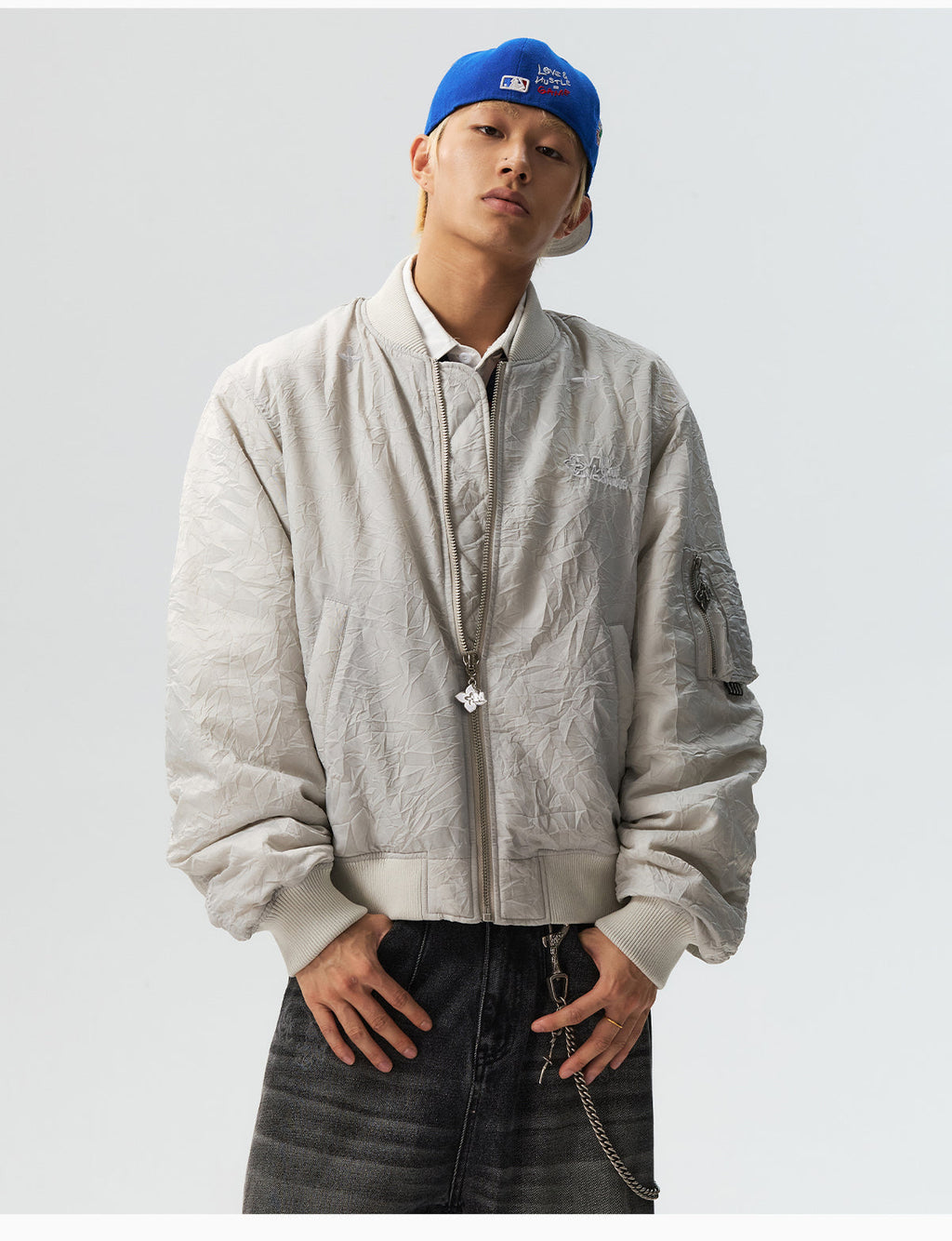 MEDM Crinkled Nylon MA-1 Bomber Jacket