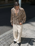 STEEPC Leopard Print Long Sleeve Shirt