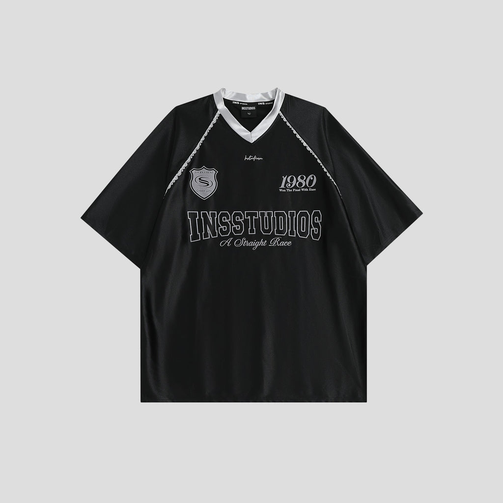 INSstudios Lace Letters Logo Soccer Jersey