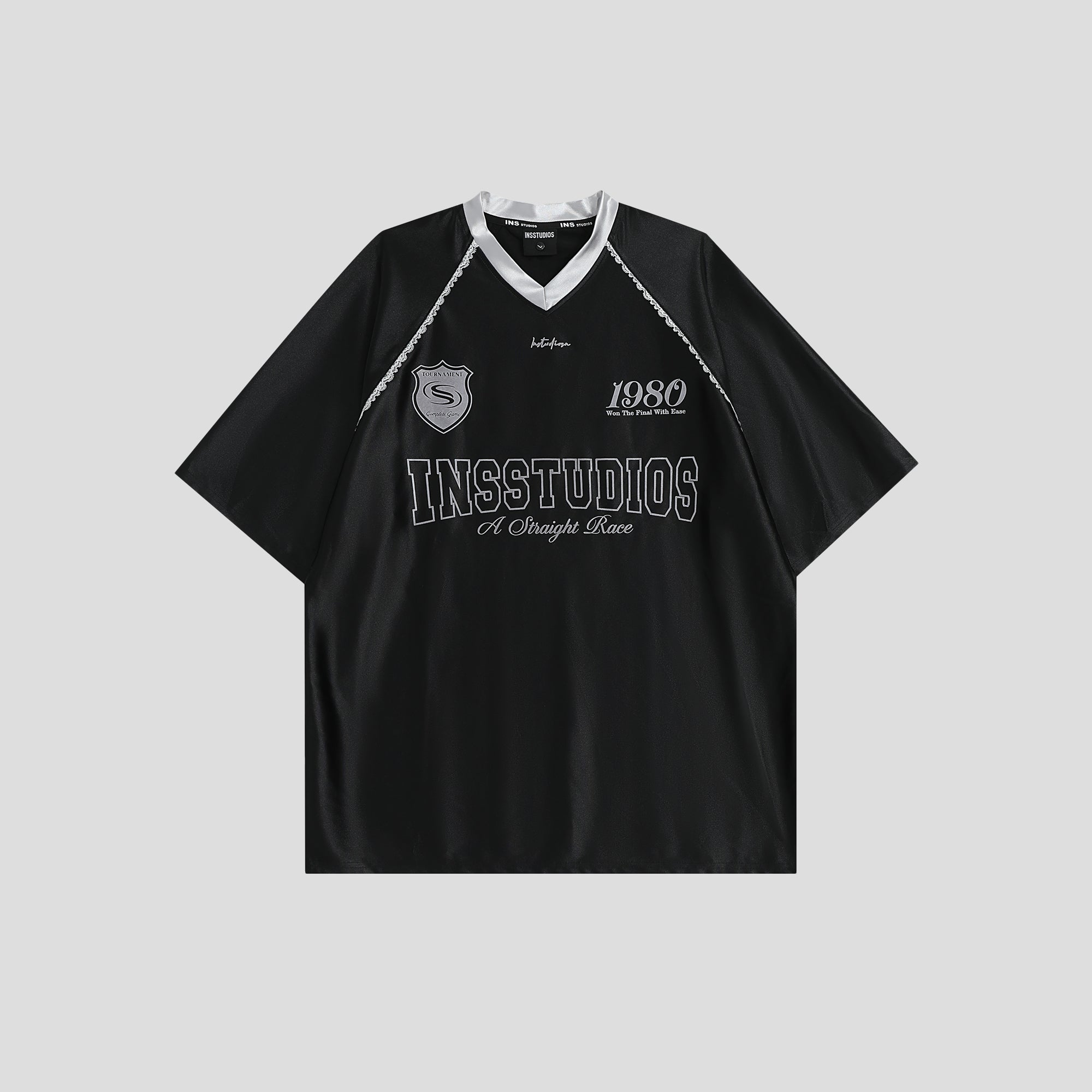 INSstudios Lace Letters Logo Soccer Jersey