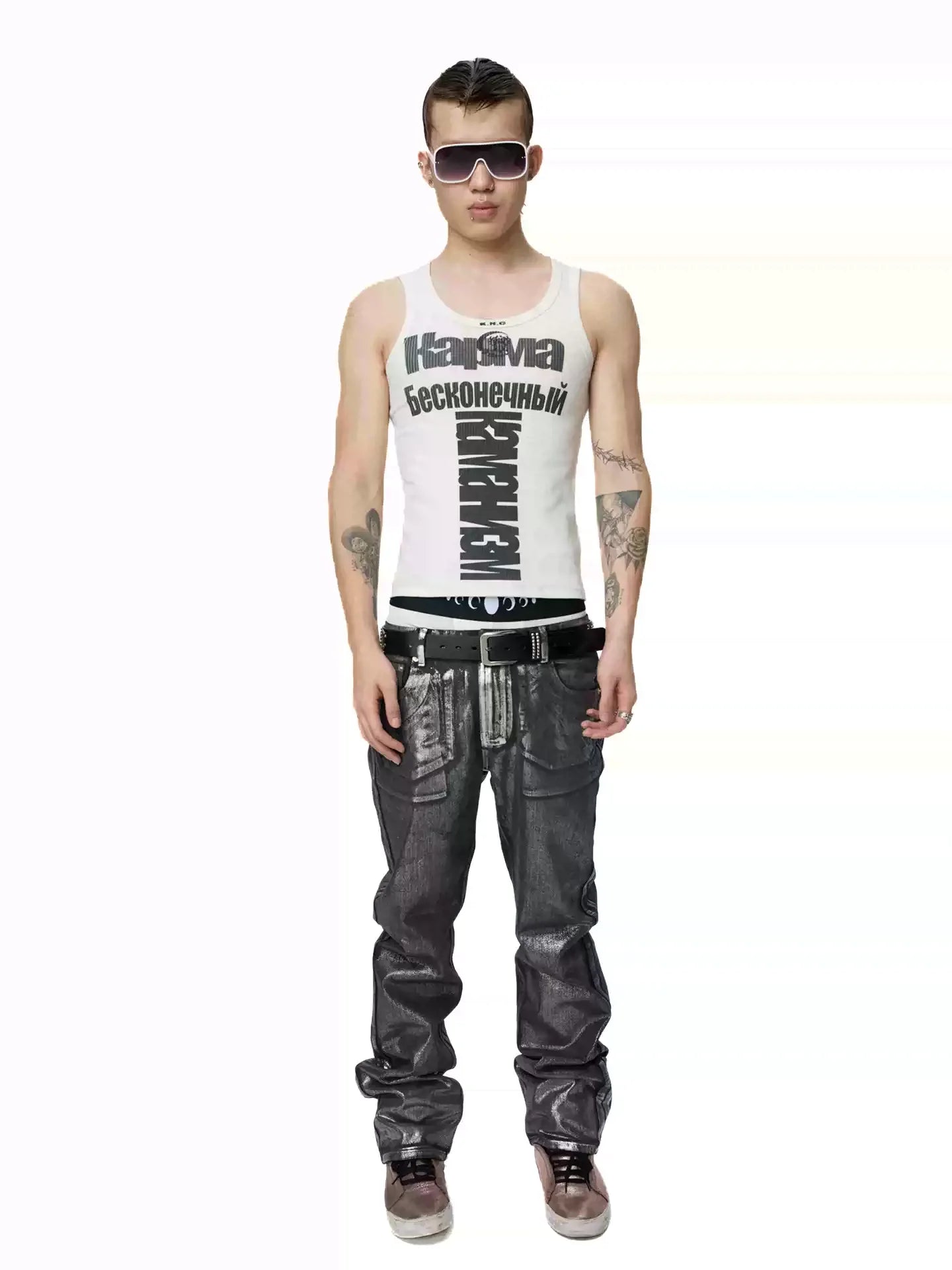 KARMANISTIC Logo Print Slim Tank Top