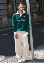 STEEPC Contrast Lapel Polo Knit Sweater