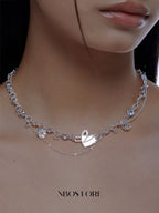 NboStore Zirconia Daisy couple Necklace
