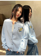 MEDM Floral Embroidered Knit Cardigan
