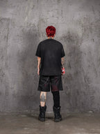 UNDERWATER Night Raven Print Washed Distressed Tee