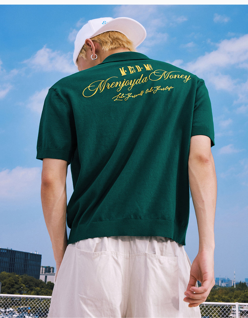 MEDM Handwriting Embroidery Knit Polo