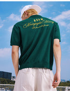 MEDM Handwriting Embroidery Knit Polo