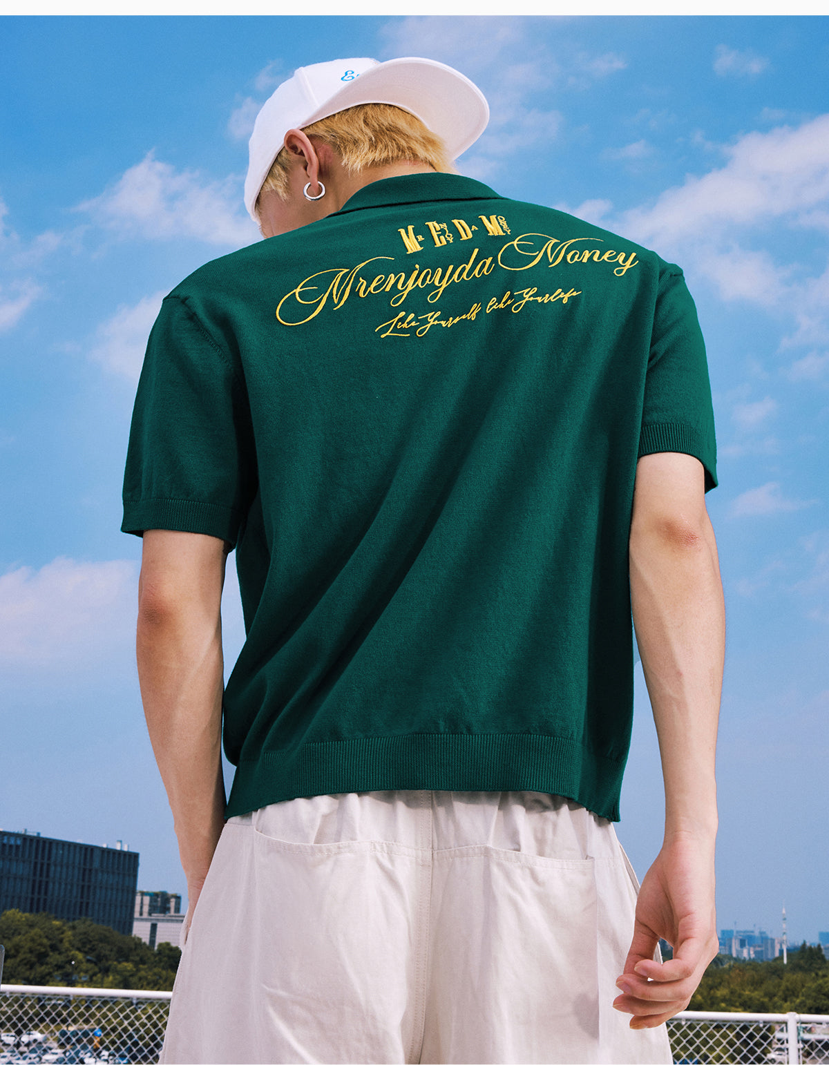MEDM Handwriting Embroidery Knit Polo