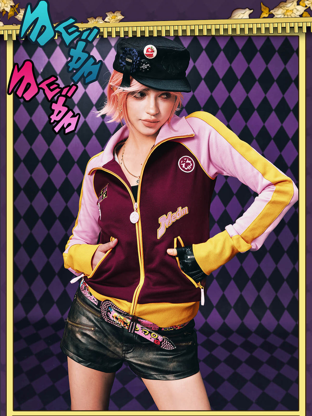 MEDM × JOJO Color Block High Neck Track Jacket