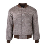S45 Pearl Studded Fur Varsity Jacket