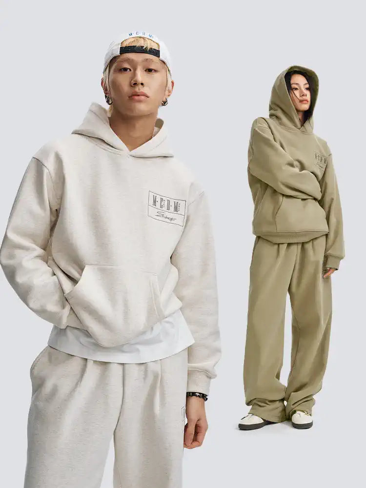 MEDM Embroidered Lettered Logo Hoodie & Sweatpants