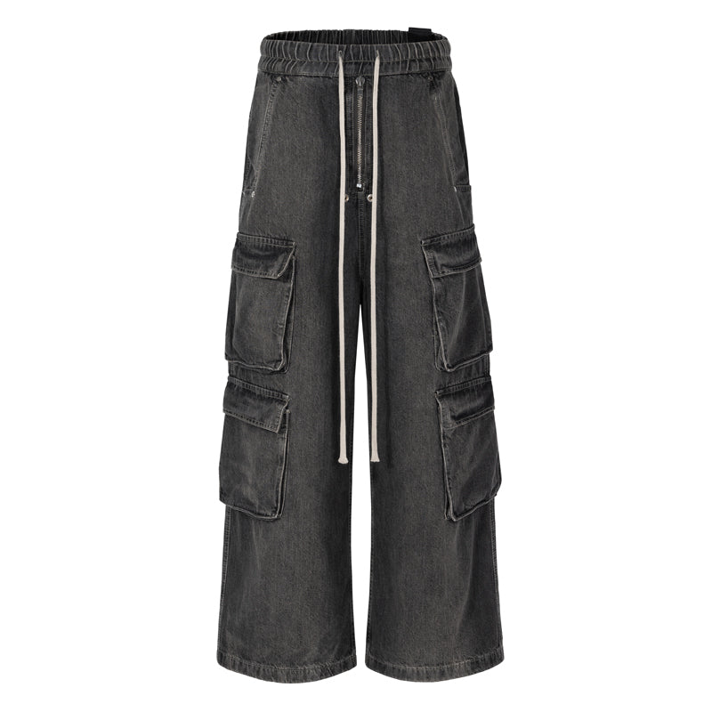 F3F Select Gradient Washed Multi Pocket Work Cargo Jeans