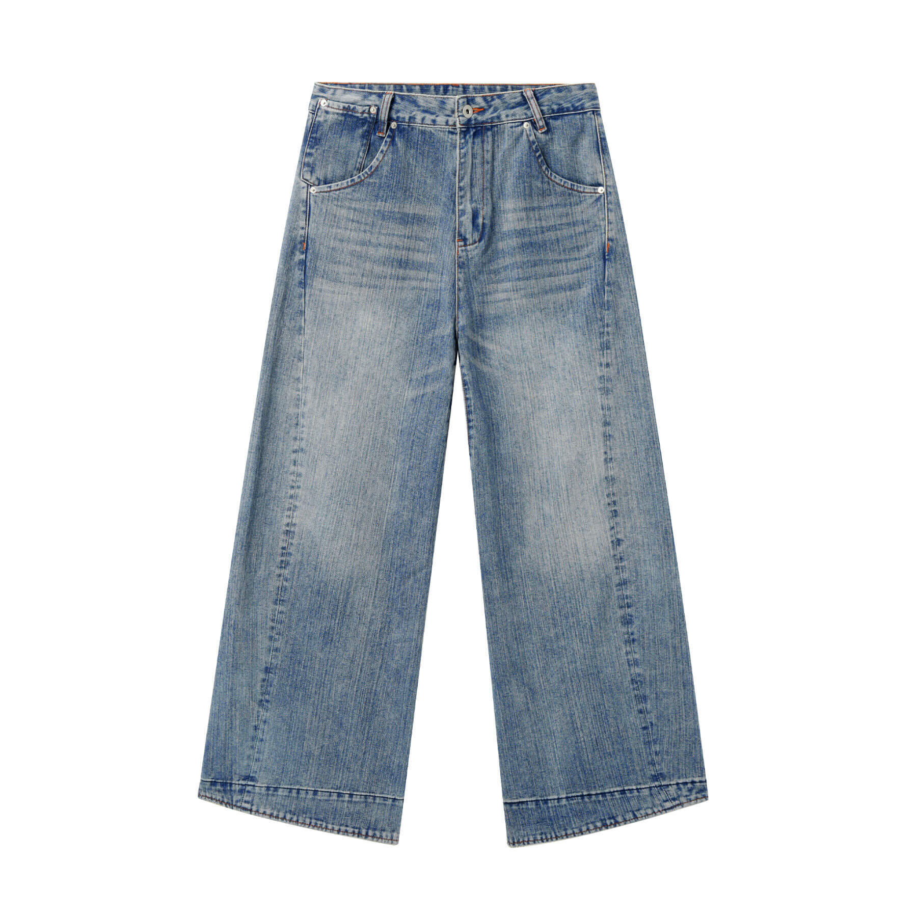 JHYQ Vintage Washed Patchwork Baggy Jeans