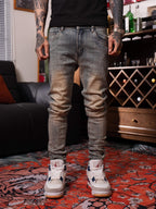 TGFCLUB All Over Rhinestone Skinny Jeans