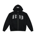 MEDM Pearl Logo Embellished Zip Up Hoodie