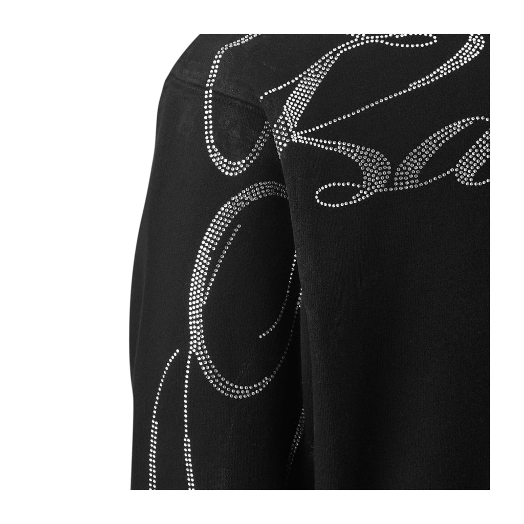 KARMANISTIC Rhinestone Logo Dirty Dye Zip Up Hoodie