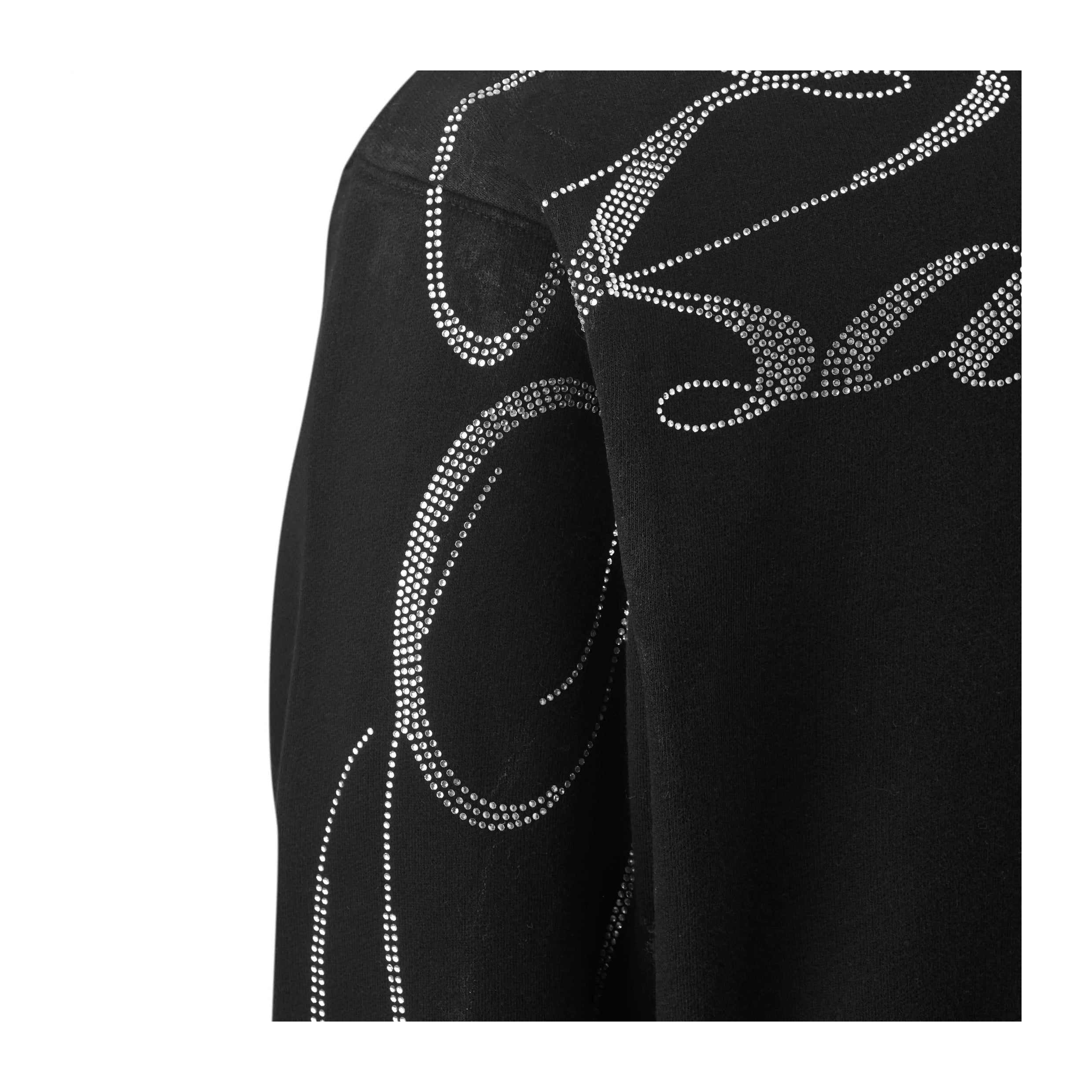 KARMANISTIC Rhinestone Logo Dirty Dye Zip Up Hoodie