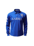 KARMANISTIC Embroidered Printed Long Sleeve Polo Shirt