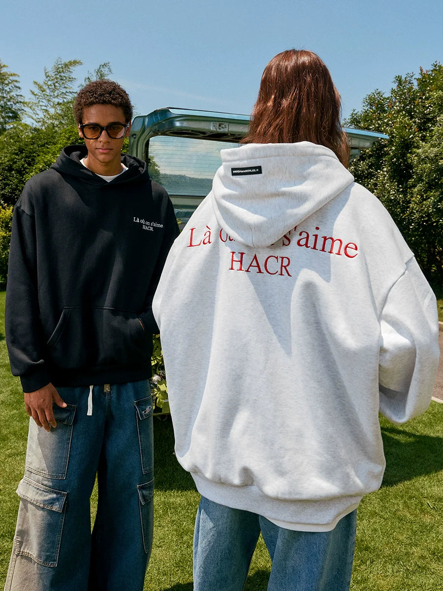 Harsh and Cruel Basic Logo Slogan HACR Embroidered Hoodie