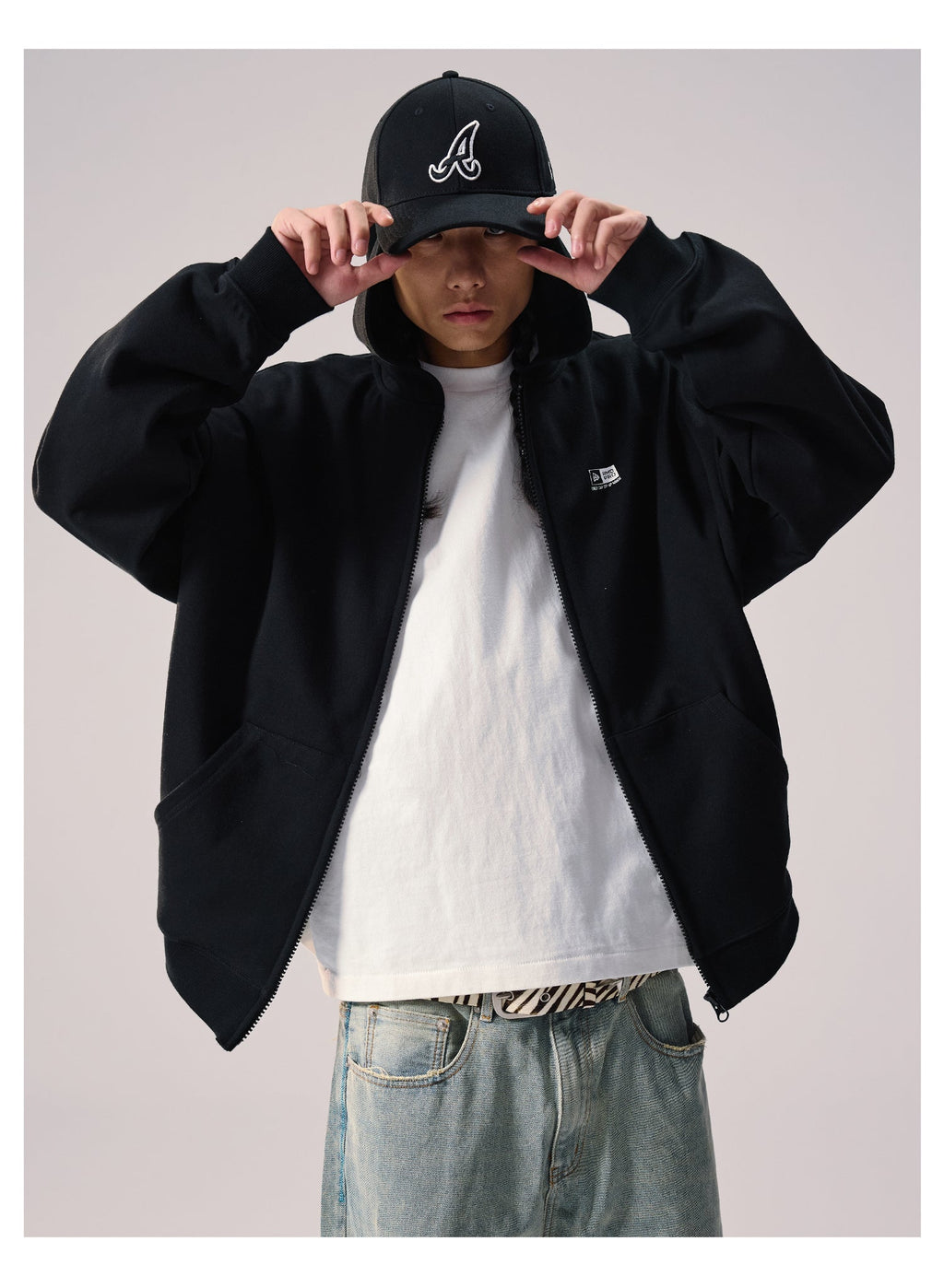 Remedy Baseball Cap Hood Zip Up Hoodie