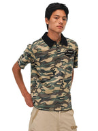 EVILKNIGHT(EK) Embossed Snake Print Camo Polo